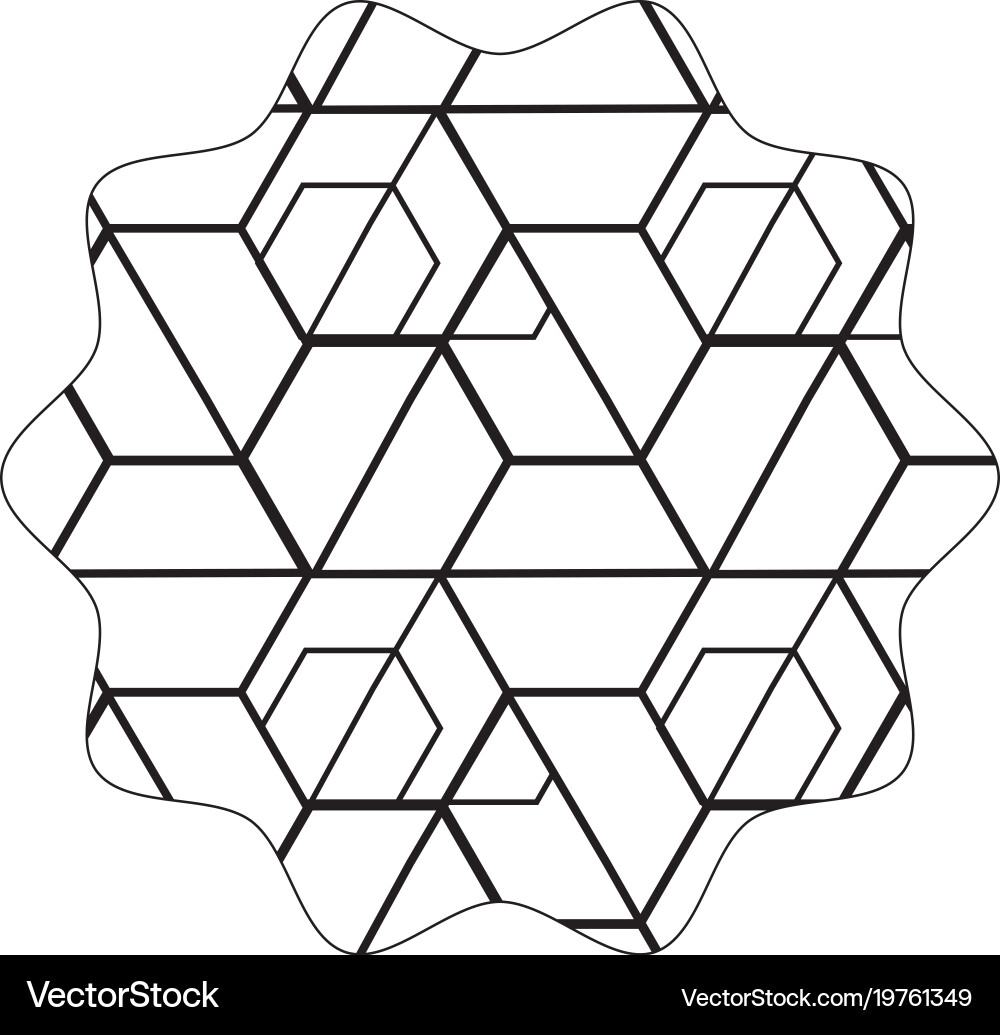 Star with pattern graphic shapes background design vector image