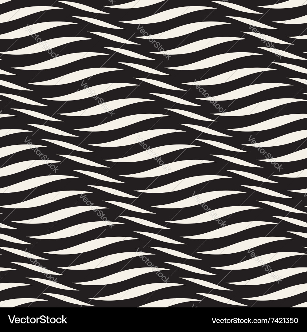 Abstract monochrome seamless pattern crossed vawes Vector Image