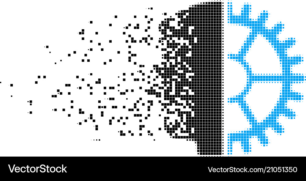 Android head fragmented pixel icon Android head fragmented pixel icon vector image