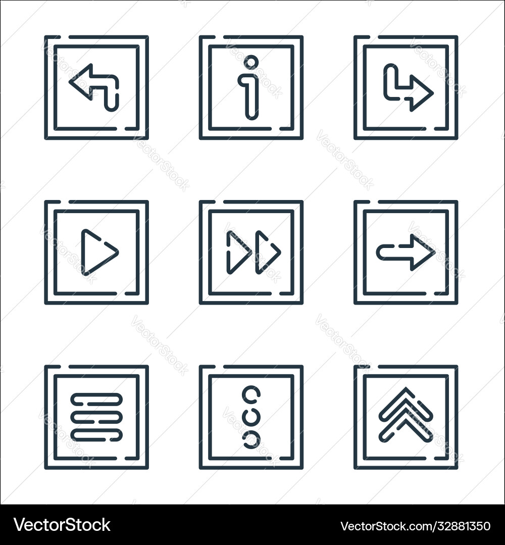 Arrow line icons linear set quality Arrow line icons linear set quality vector image