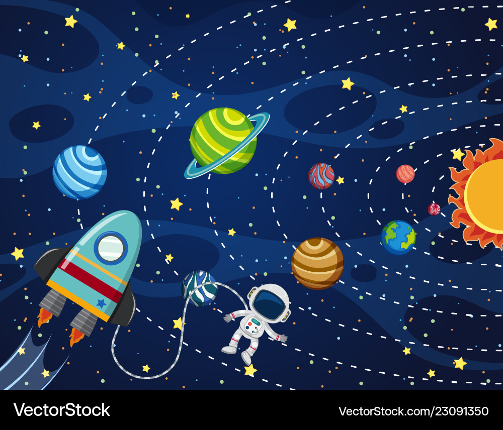 Astronaut Exploring Space vector image