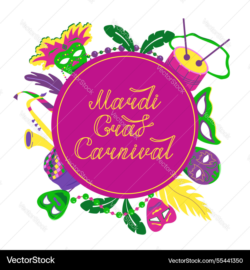 Background with text in a circle Vector Image