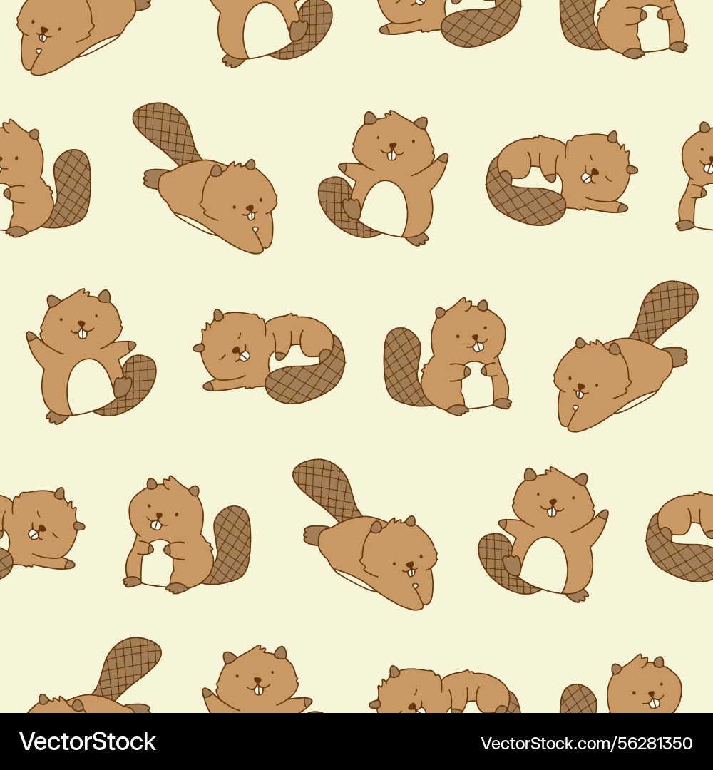 Beaver seamless pattern background for print Beaver seamless pattern background for print vector image