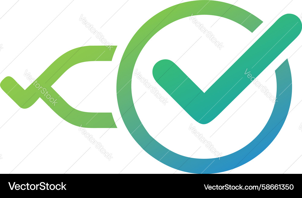 Circular Checkmark Validation Icon Vector Image