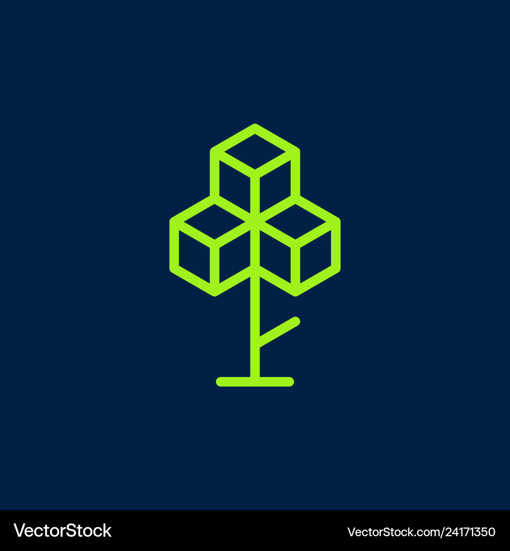 Crypto Tree Logo - Blockchain & Bitcoin Vector Image
