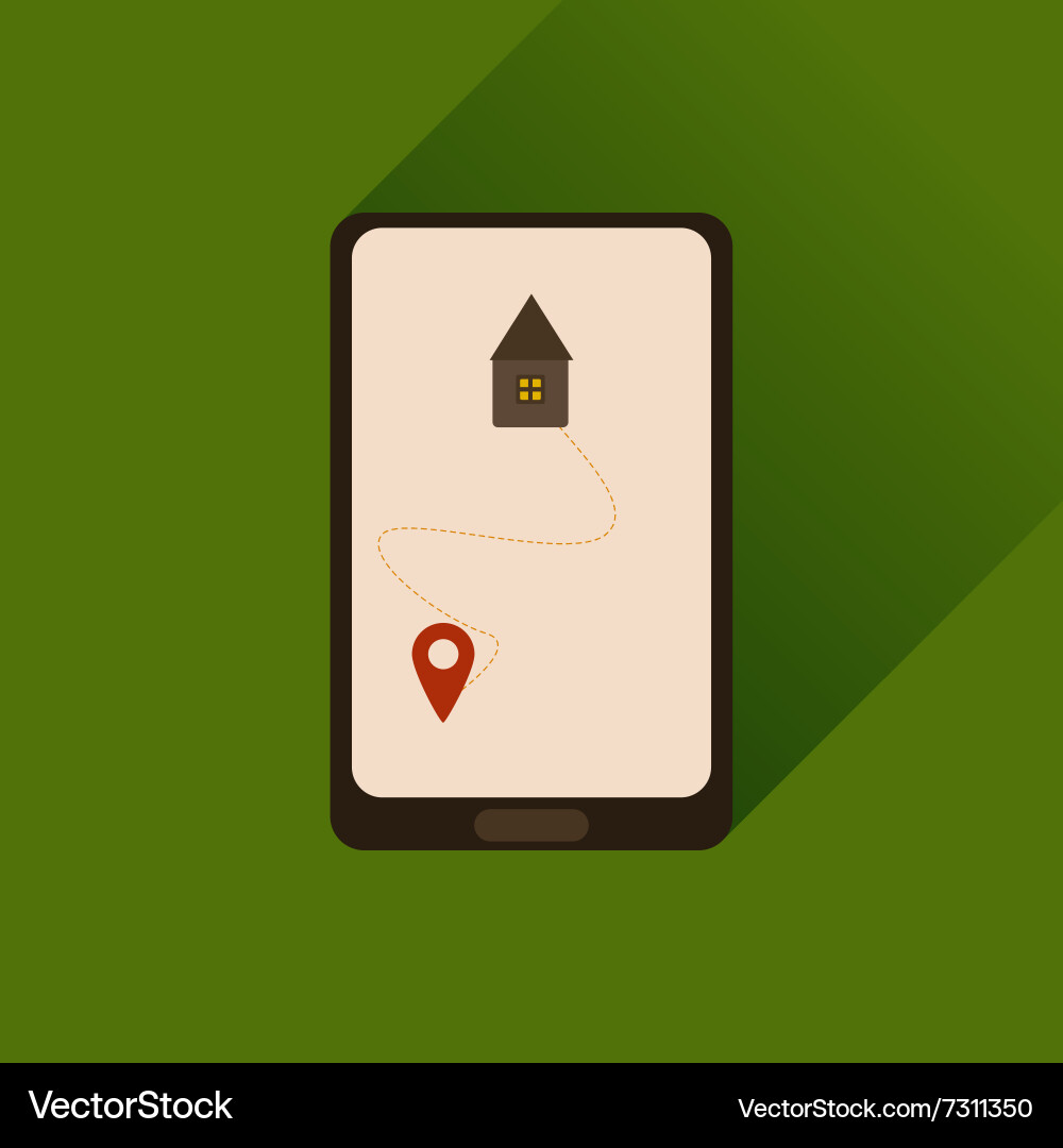 Flat web icon with long shadow mobile navigation vector image
