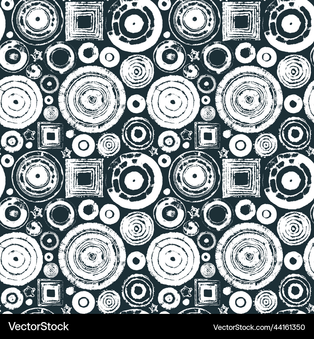 Geometric Abstract Pattern - Circles & Squares vector image