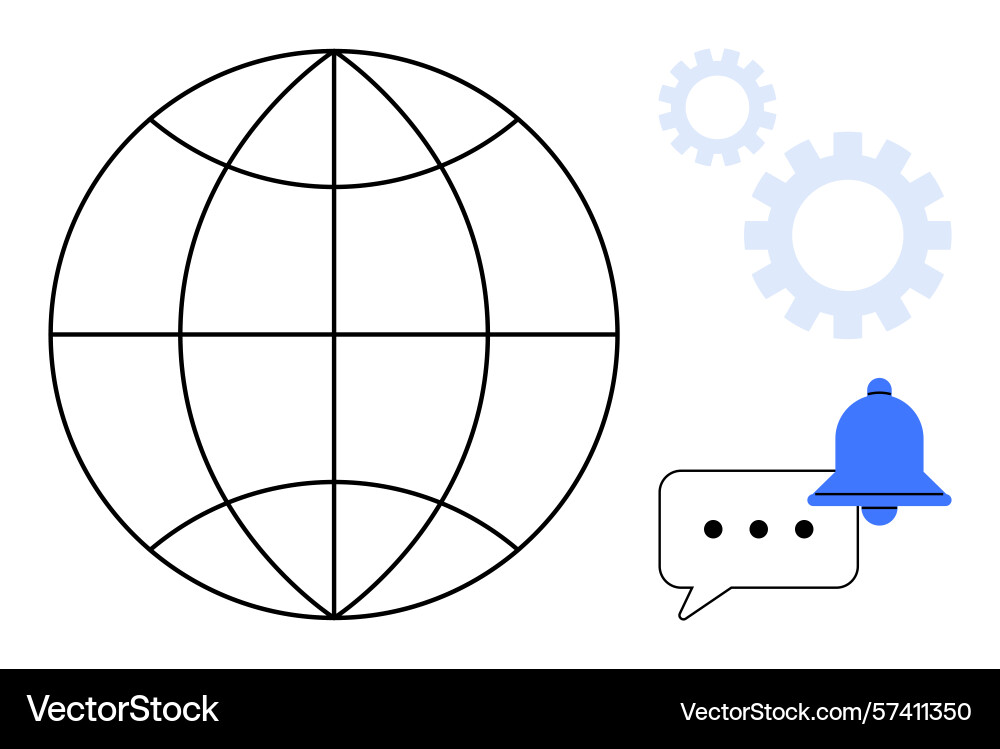 Global communication concept with notification Global communication concept with notification vector image