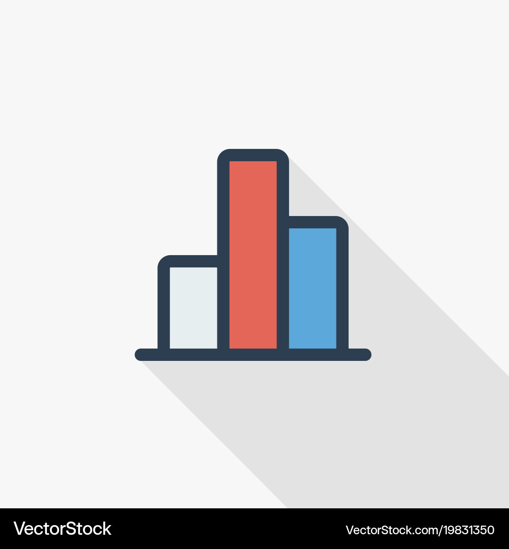 Graph chart statistic diagram thin line flat vector image