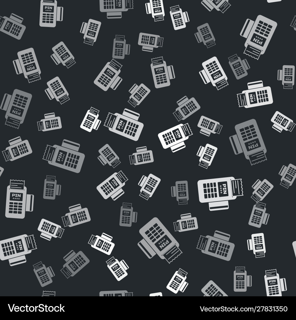 Grey pos terminal with inserted credit card Vector Image