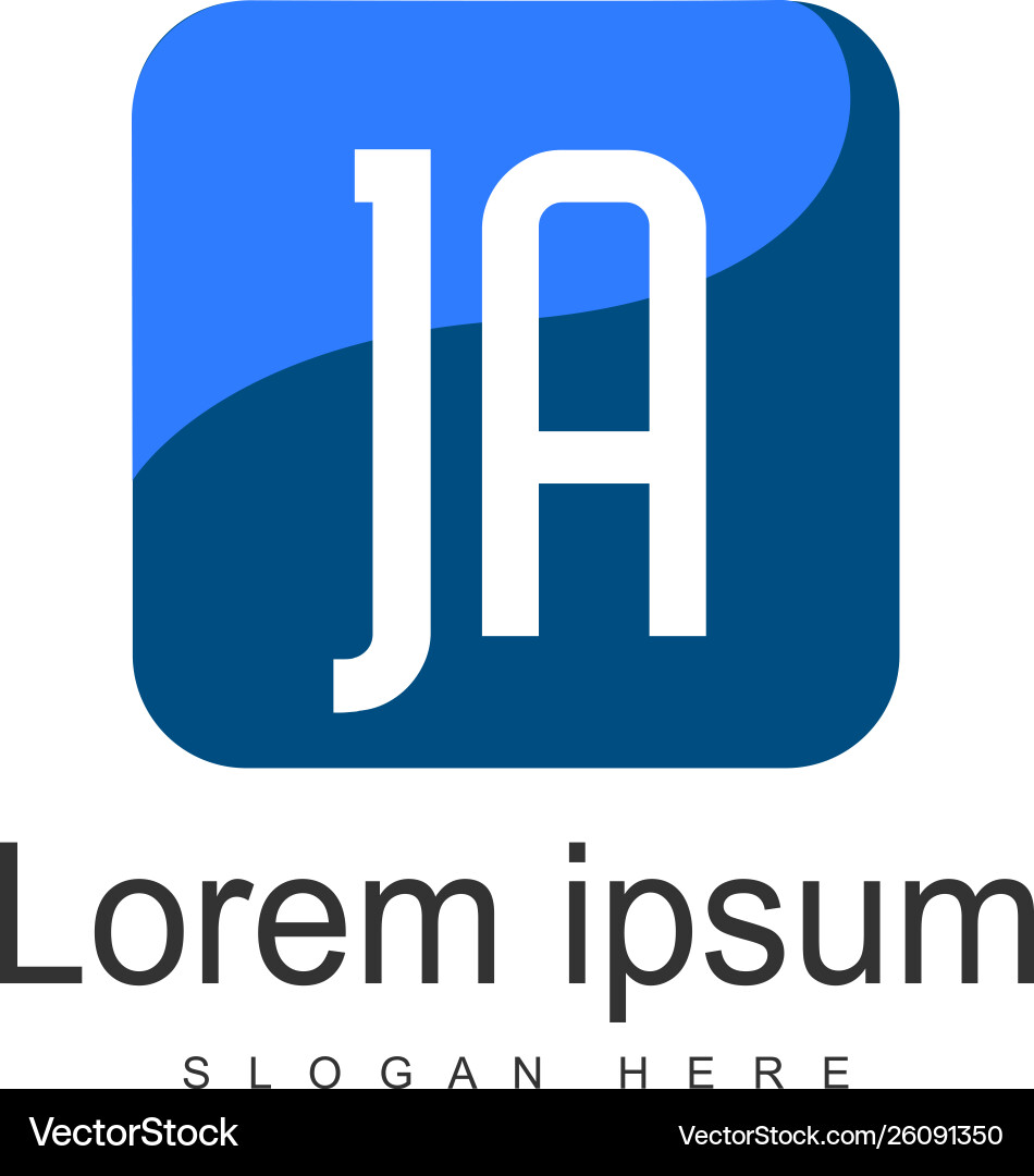 Initial ja logo template with modern frame Initial ja logo template with modern frame Vector Image