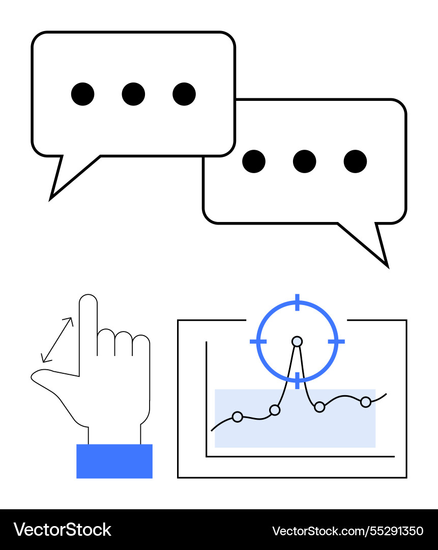 Interactive communication and data visualization Interactive communication and data visualization vector image
