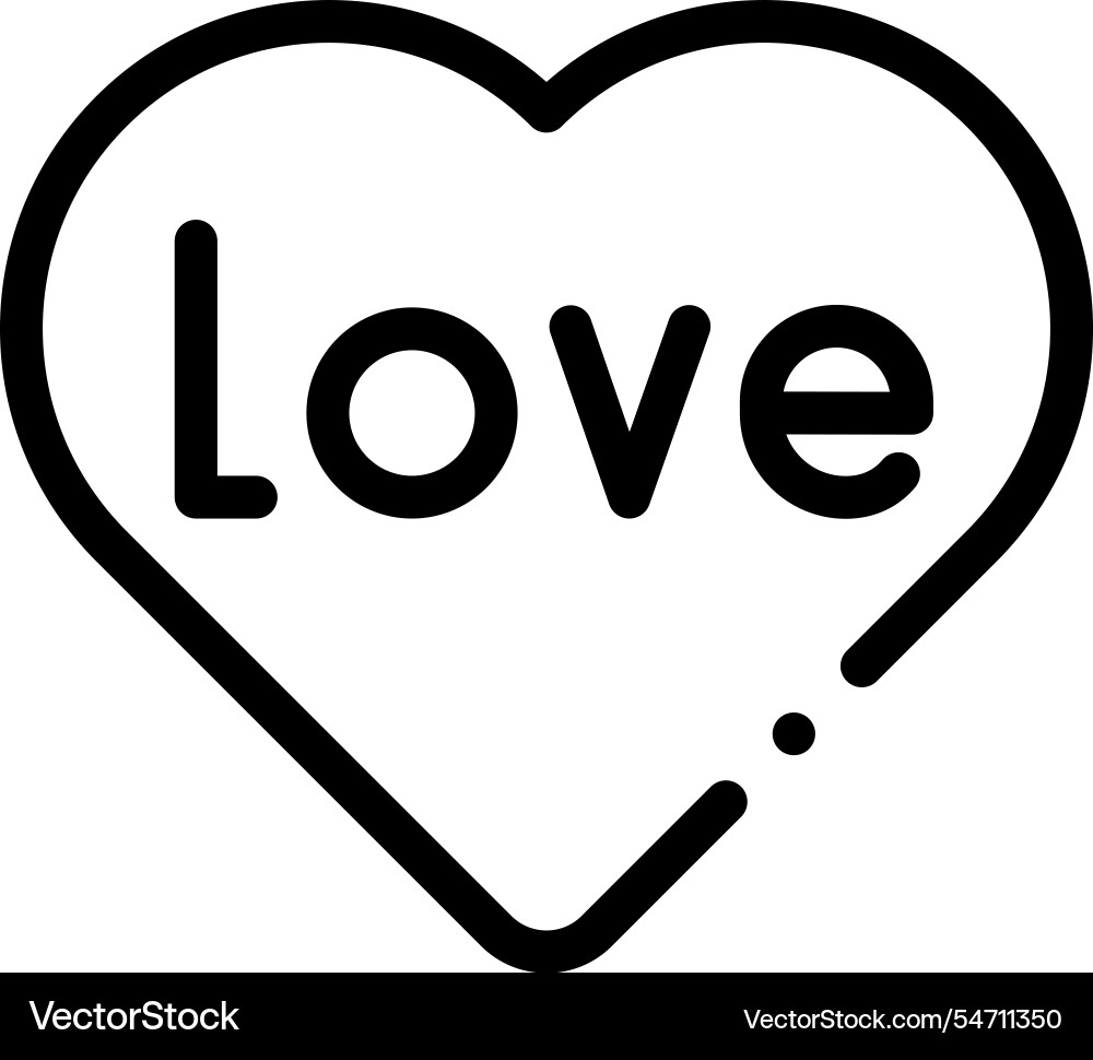 Love icon thin linear style design isolated Vector Image