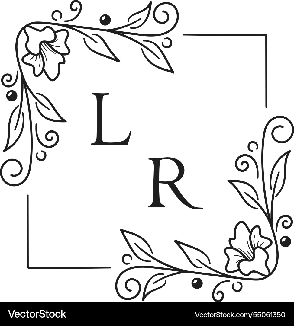 Lr initial wedding monogram logo Royalty Free Vector Image
