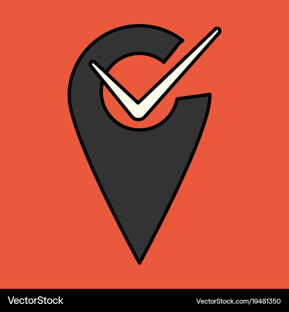 Navigation geolocation icon in flat design vector image