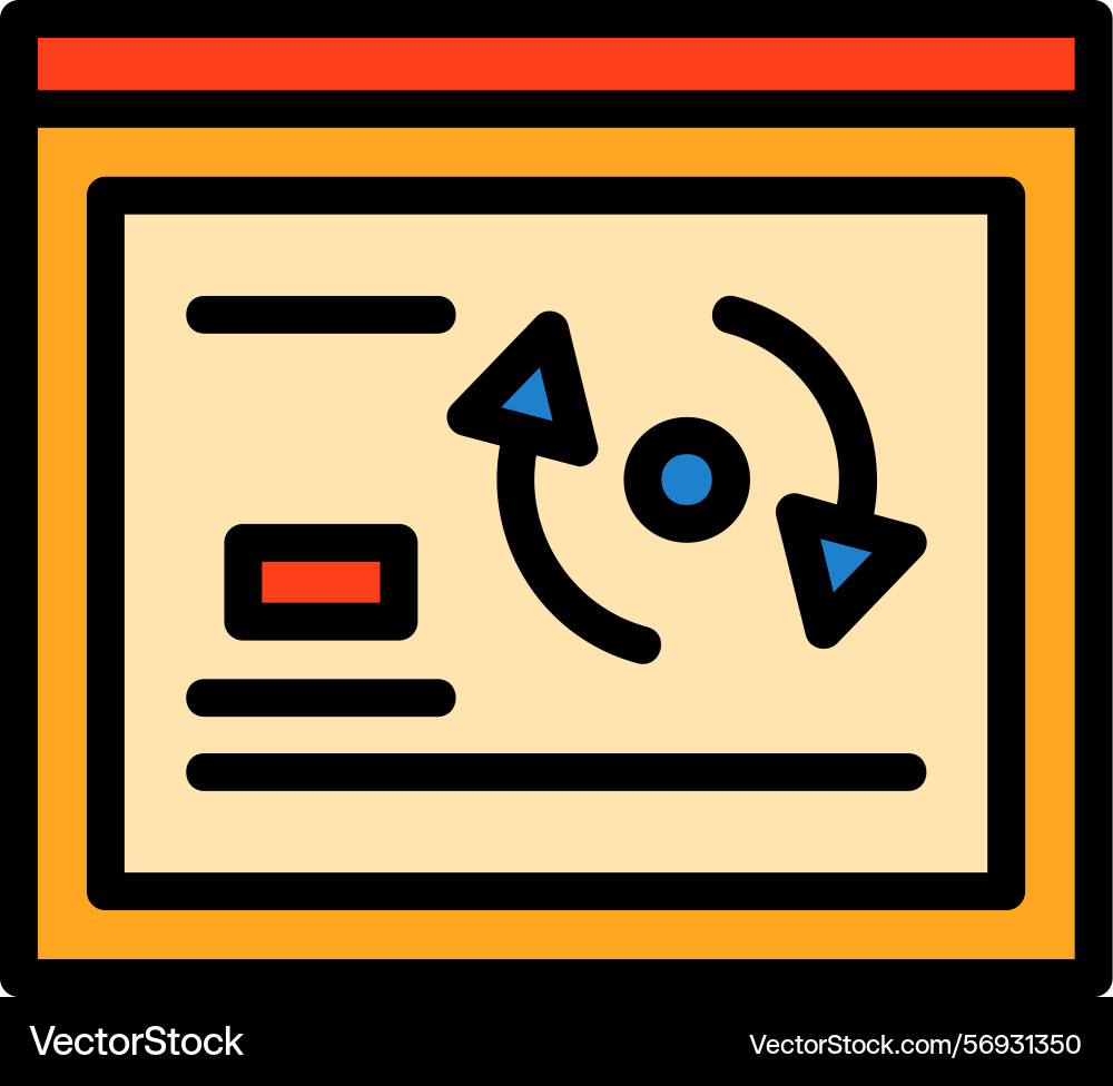 Refresh line filled style icon design vector image