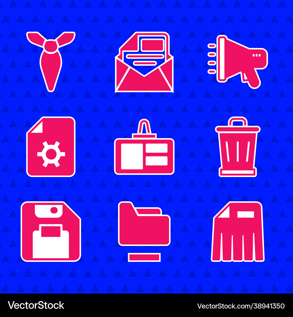 Set identification badge document folder paper Set identification badge document folder paper vector image