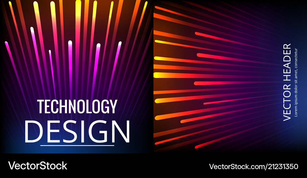 Set of abstract technology web banner Set of abstract technology web banner vector image