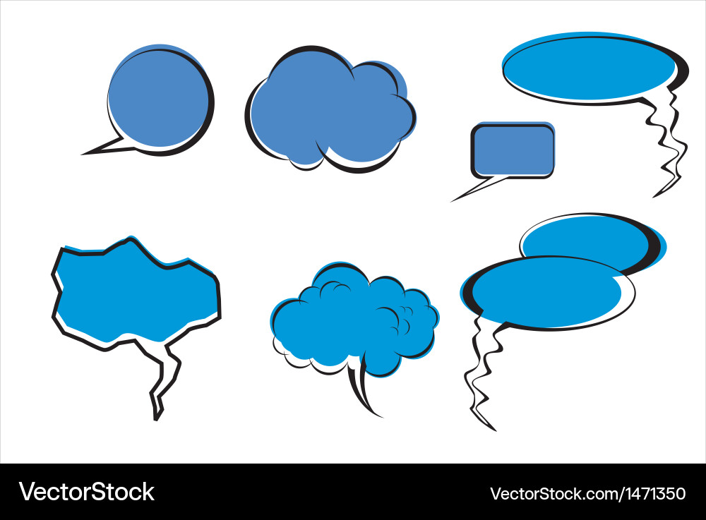 Set of speech and thought elements vector image