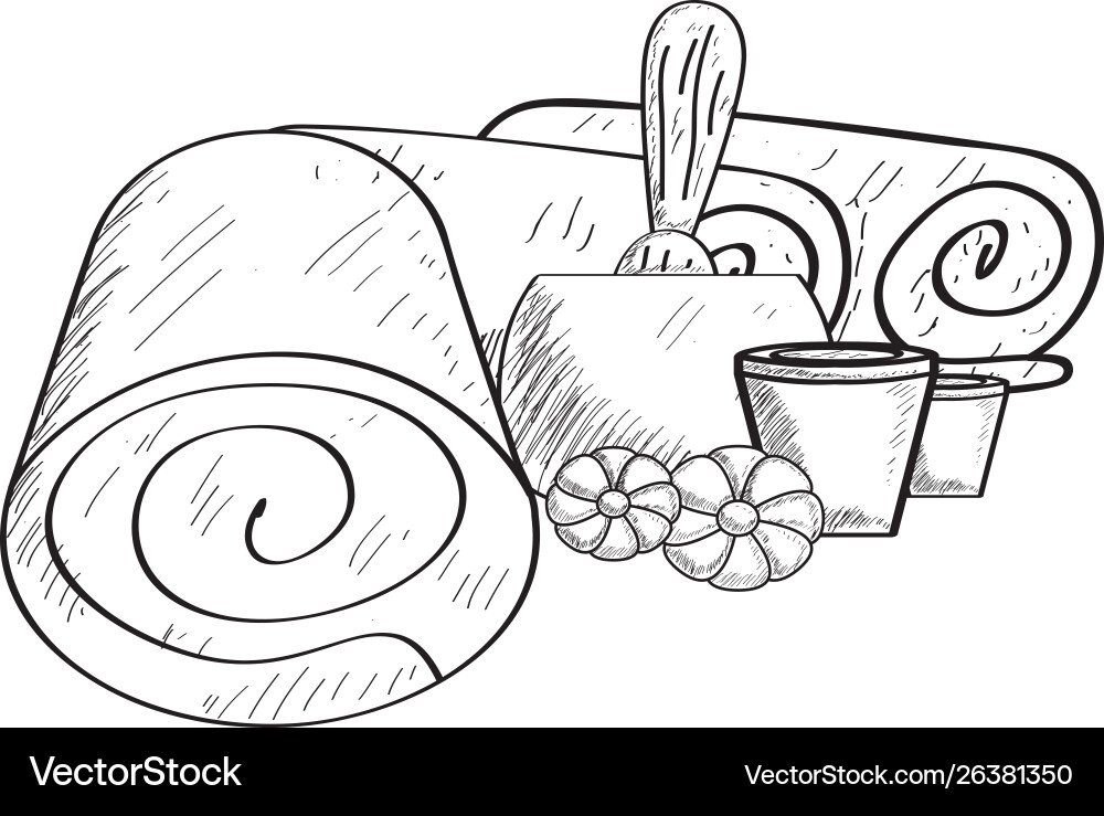 Sketch spa objects vector image