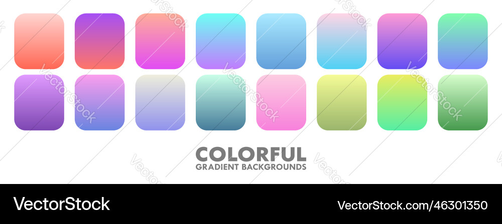 Soft colorful gradient palette background set Soft colorful gradient palette background set vector image