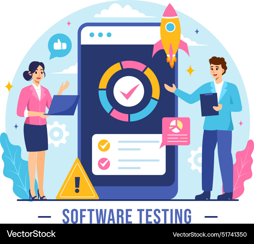 Software testing featuring application Software testing featuring application vector image