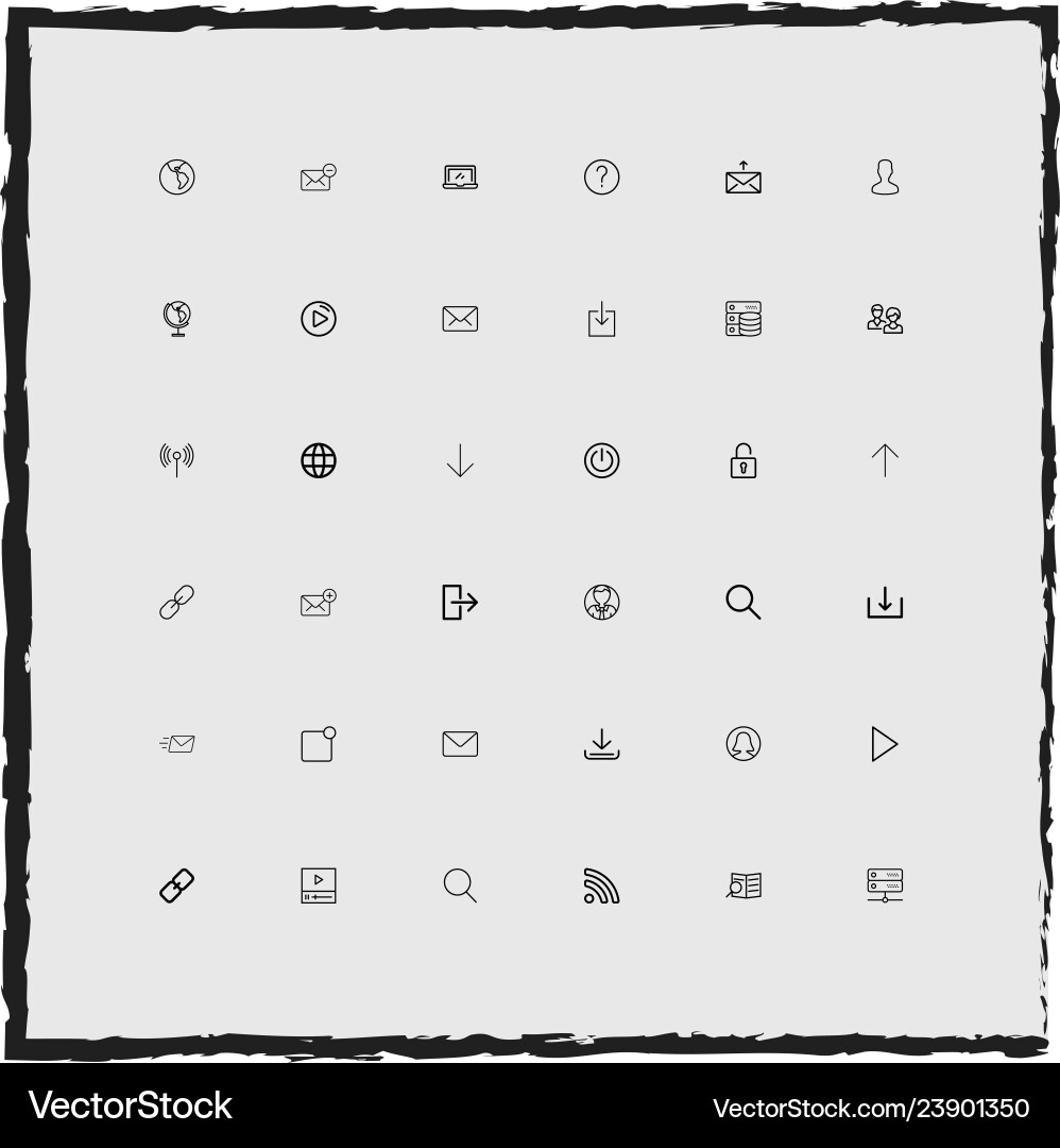 Web simple linear icons set vector image