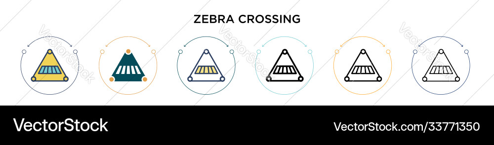 Zebra-Übergang Zeichen-Symbol in gefüllter dünner Linie Zebra-Übergang Zeichen-Symbol in gefüllter dünner Linie vektorbild