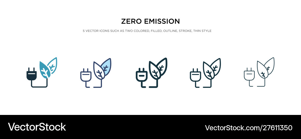 Zero emission icon in different style two Zero emission icon in different style two vector image