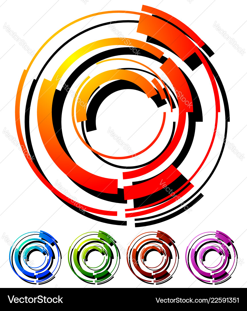 Abstract hi-tech segmented geometric circle in 5 Abstract hi-tech segmented geometric circle in 5 Vector Image
