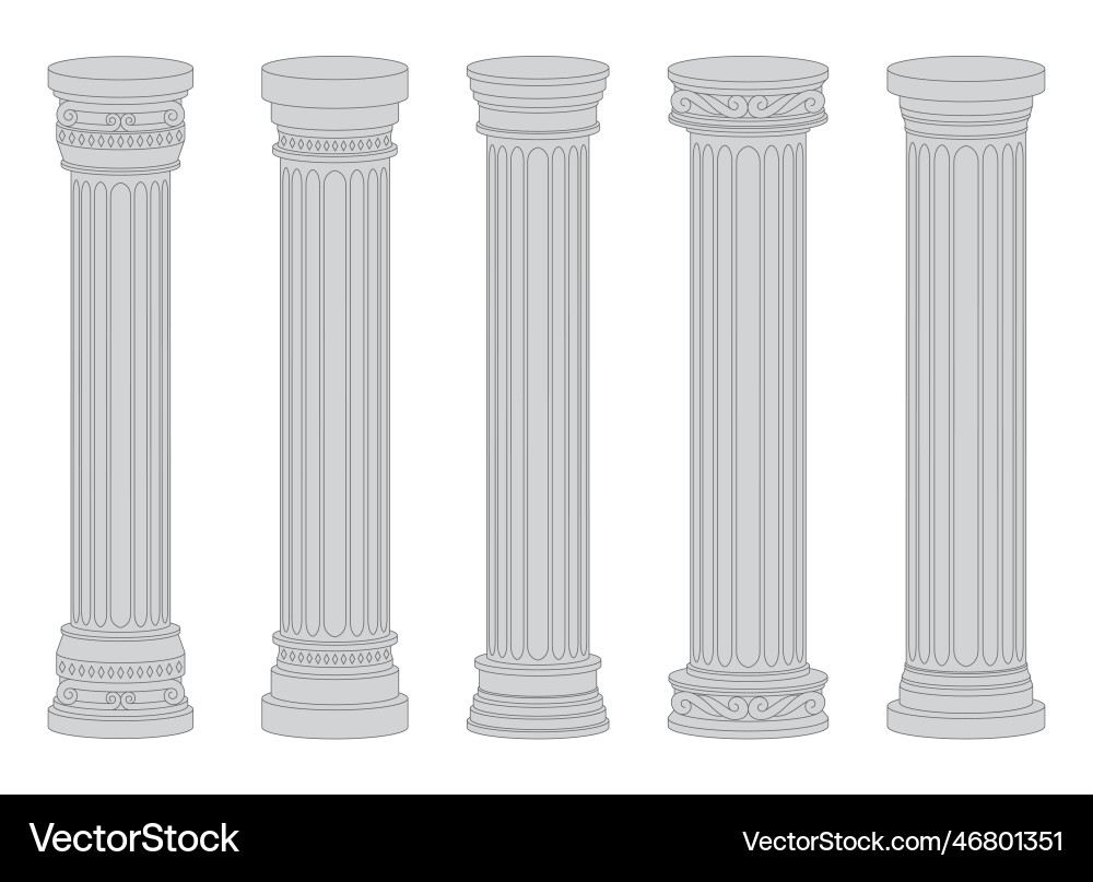Ancient columns design isolated on background Ancient columns design isolated on background vector image