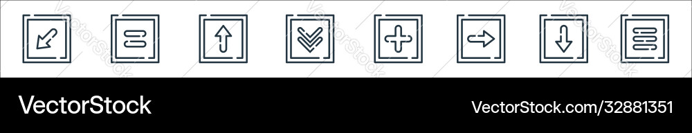 Arrow line icons linear set quality Arrow line icons linear set quality Vector Image