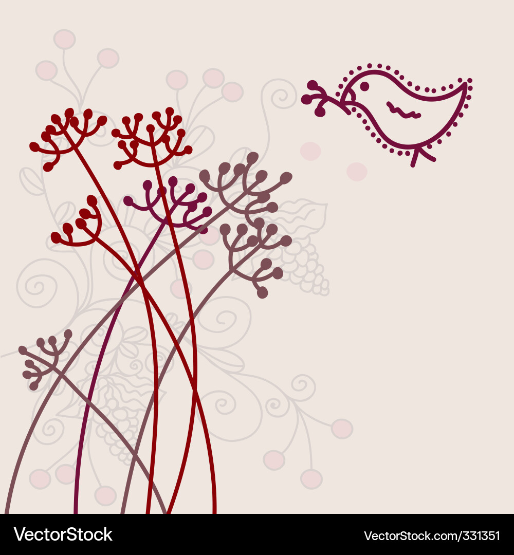 Card with bird Vector Image