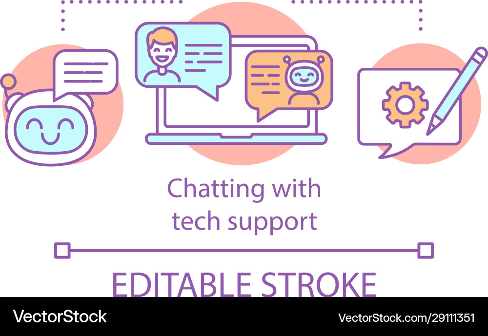 Chatting with tech support concept icon Chatting with tech support concept icon vector image