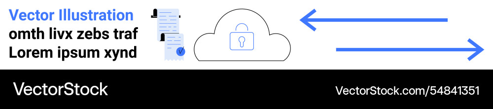 Cloud data security with encrypted document Cloud data security with encrypted document vector image