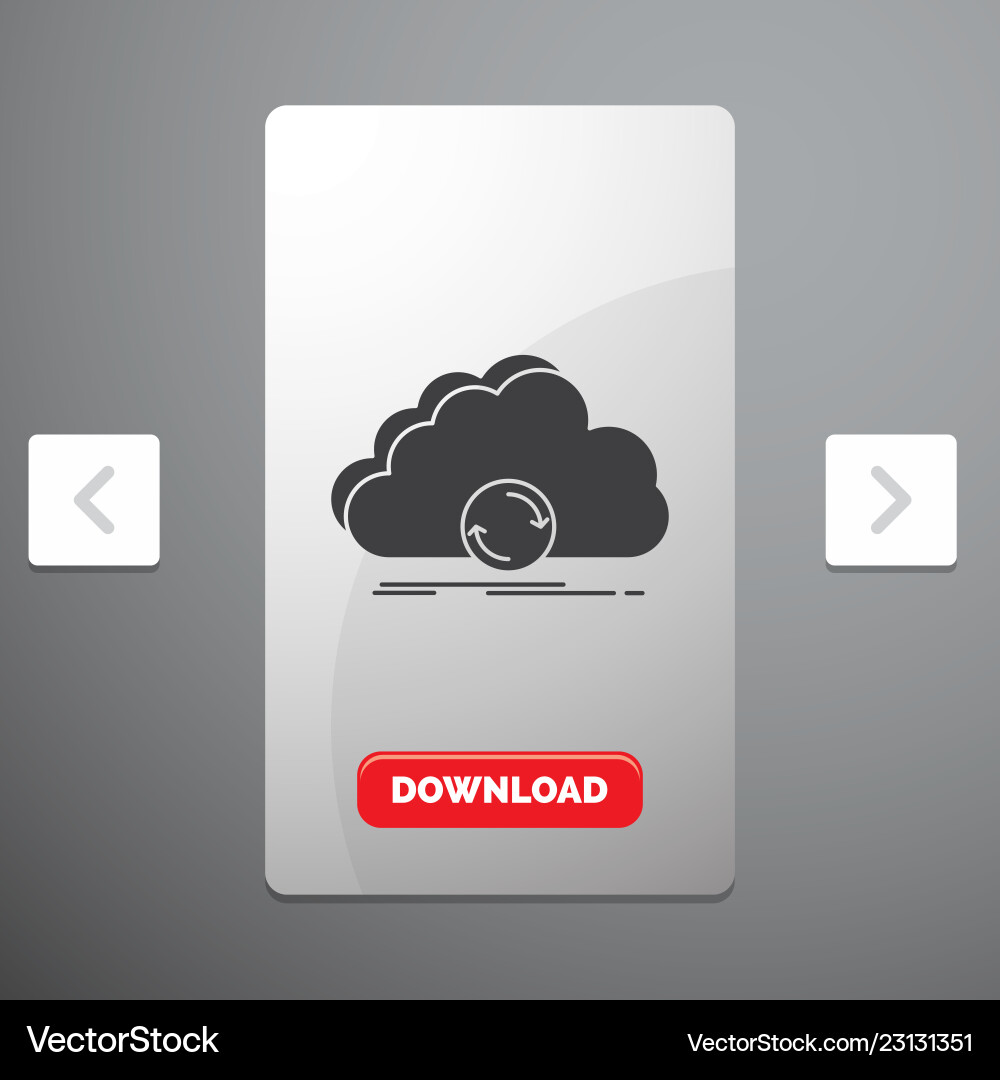 Cloud syncing sync data synchronization glyph Cloud syncing sync data synchronization glyph vector image