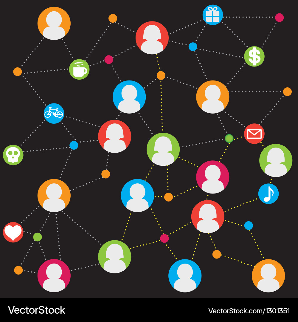 Communication Network Concepts vector image