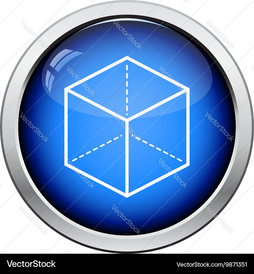 Cube with projection icon vector image