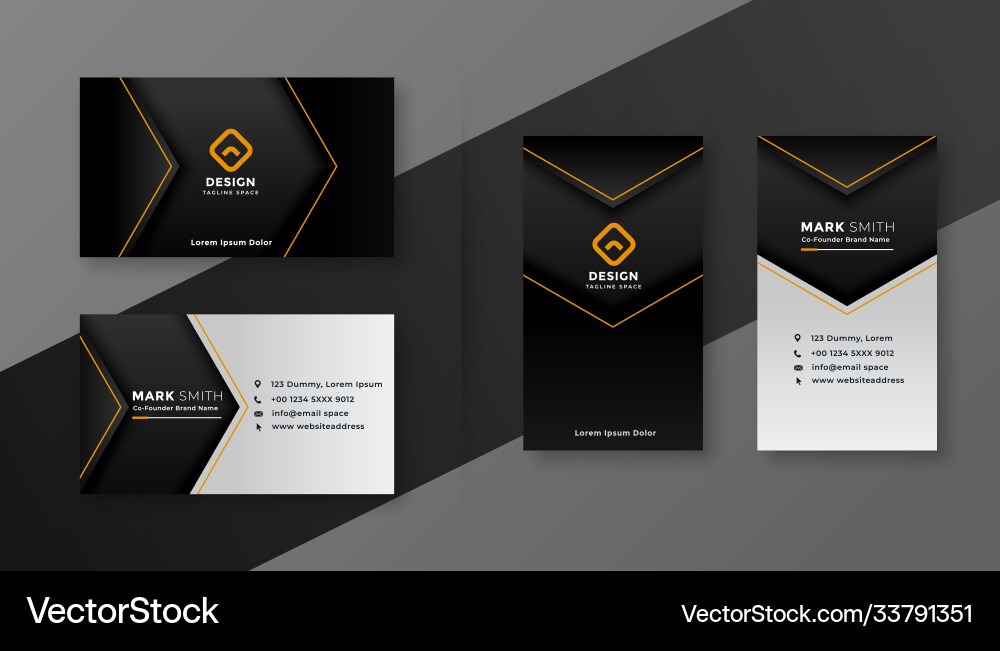 Dark Theme moderne Unternehmen Visitenkarte Design Dark Theme moderne Unternehmen Visitenkarte Design vektorbild