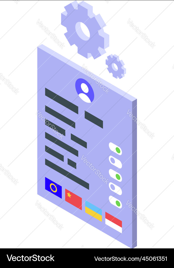 Data vpn access icon isometric server vector image