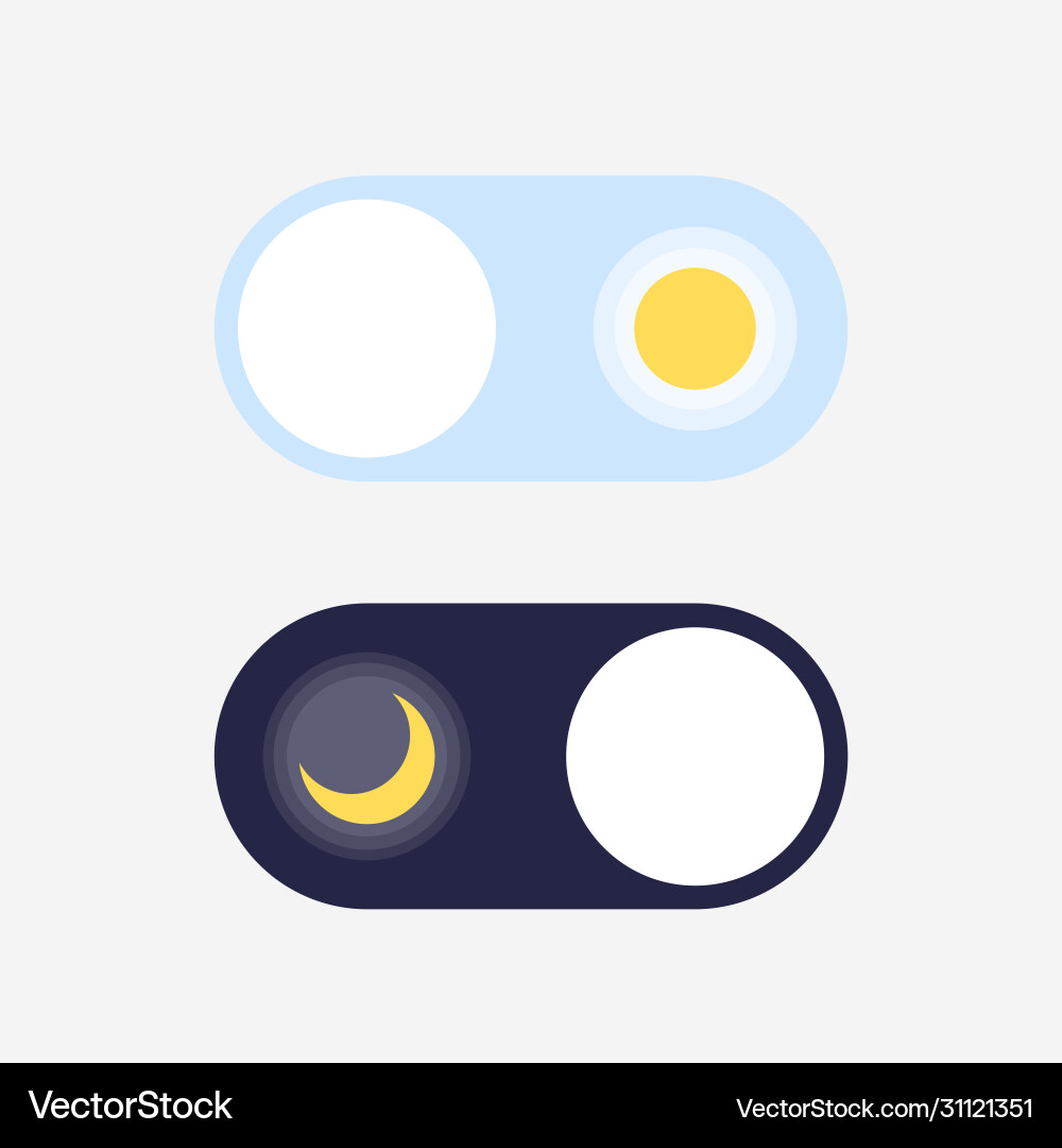 Day and night mode switch sun moon sleeping Day and night mode switch sun moon sleeping vector image