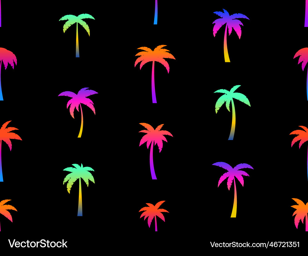 Gradient palm trees seamless pattern summer time Gradient palm trees seamless pattern summer time vector image