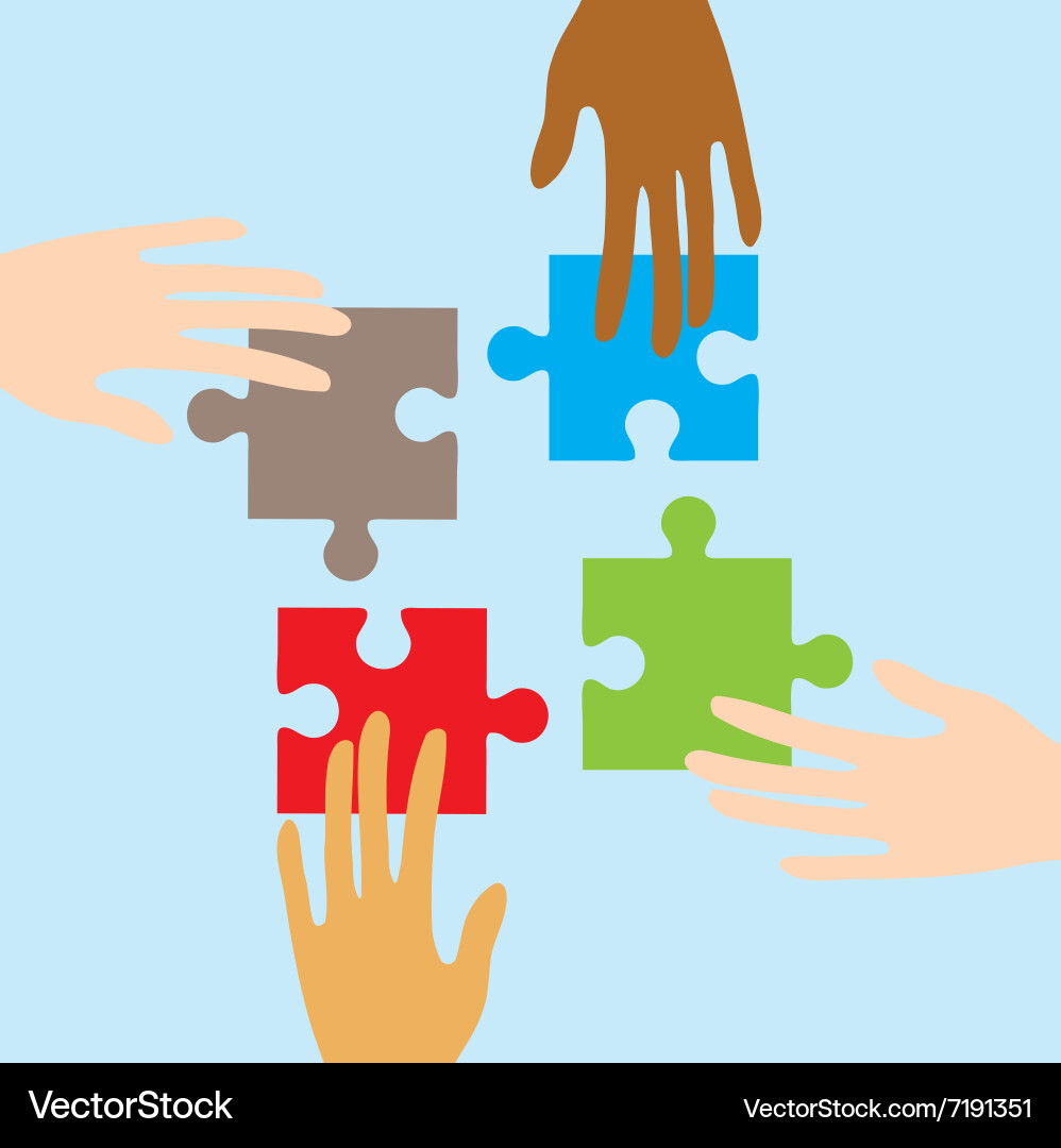 Hand puzzle Royalty Free Vector Image - VectorStock