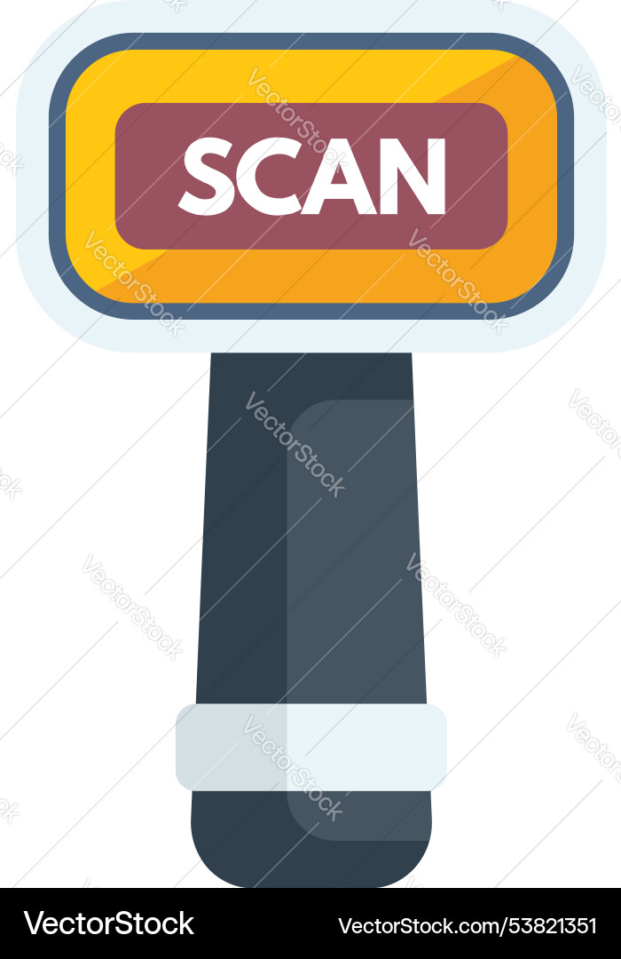 Hand scanner scanning bar code with yellow screen Hand scanner scanning bar code with yellow screen vector image