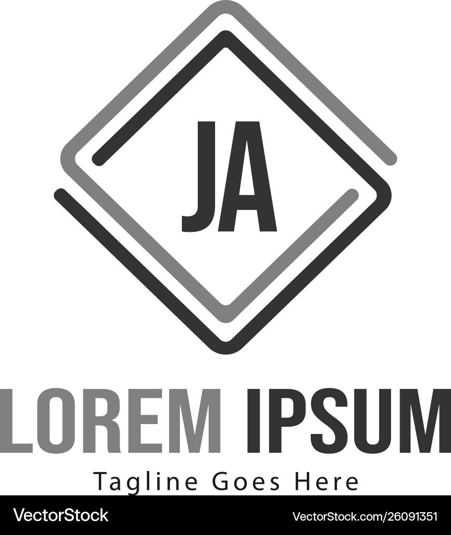 Initial ja logo template with modern frame Vector Image