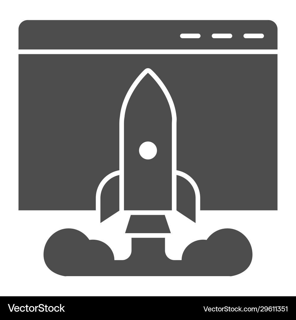 Internet startup browser window solid icon web vector image