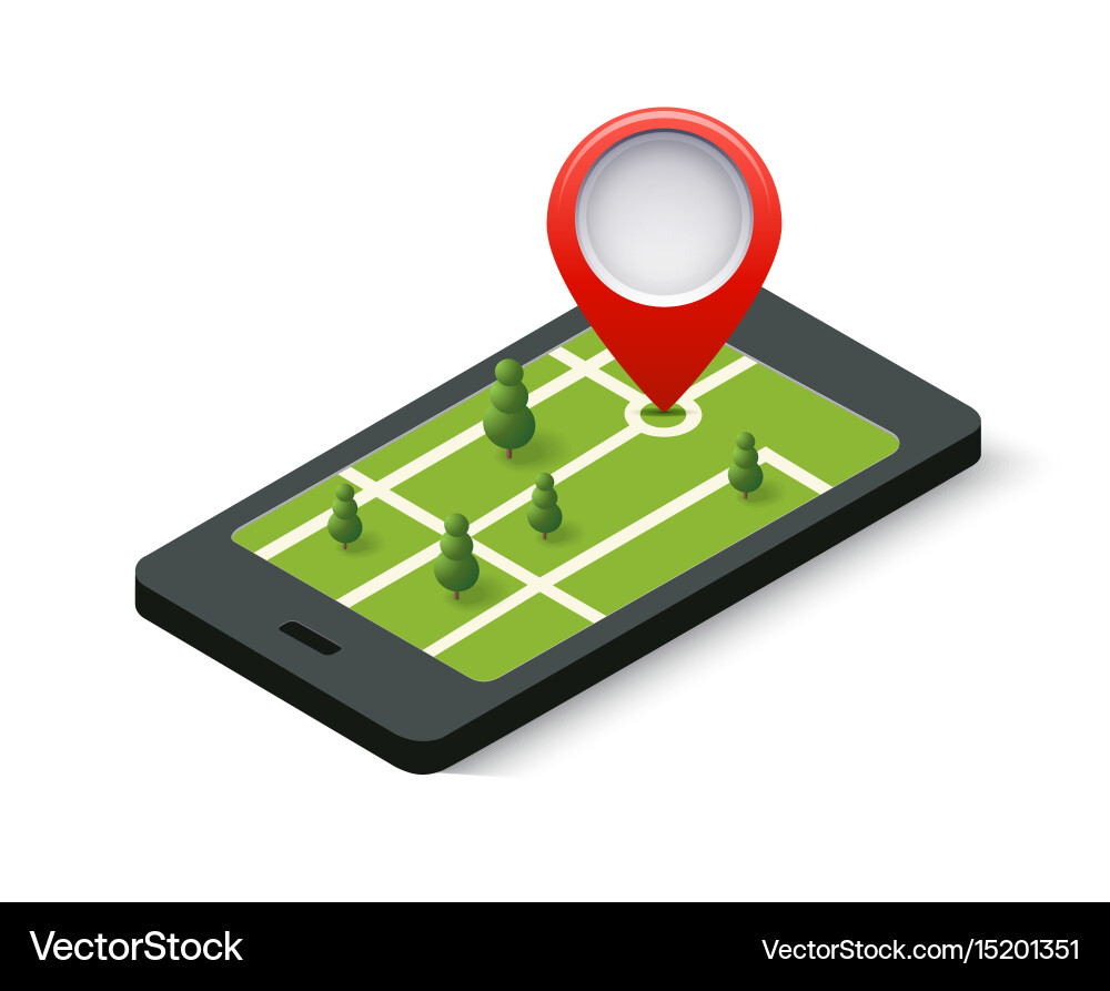 Isometric 3d navigation sign and pin symbol Vector Image