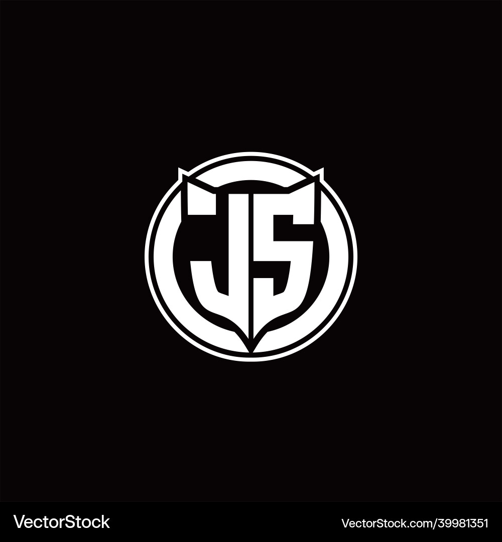 Js logo monogram with shield and circluar shape Vector Image