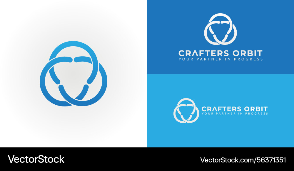 Logo consists of three interlinked circular Logo consists of three interlinked circular Vector Image
