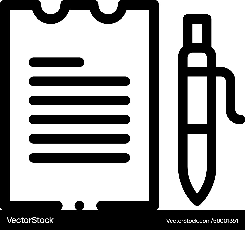Notes icon thin linear style design isolated Notes icon thin linear style design isolated vector image